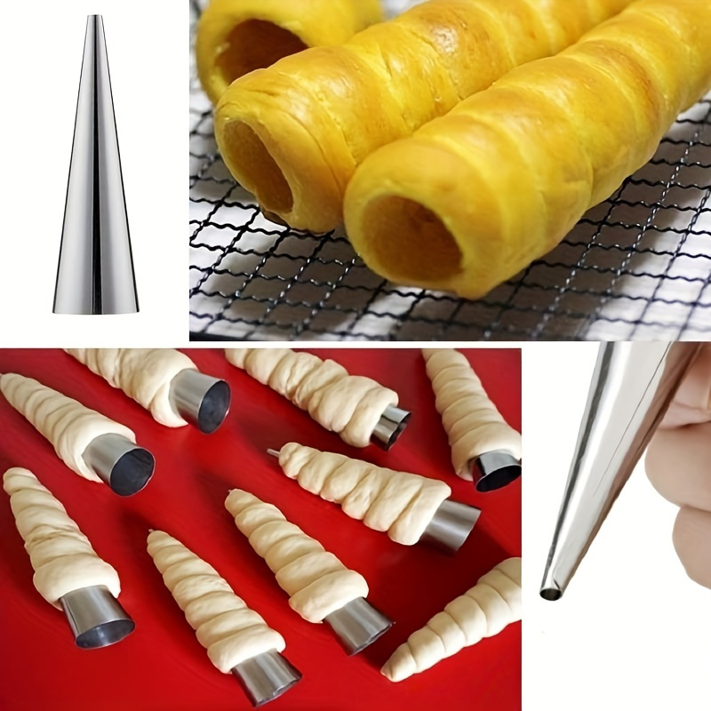 6pcs, Cone Roll Stainless Stee - Danish Pancake Pan review and price