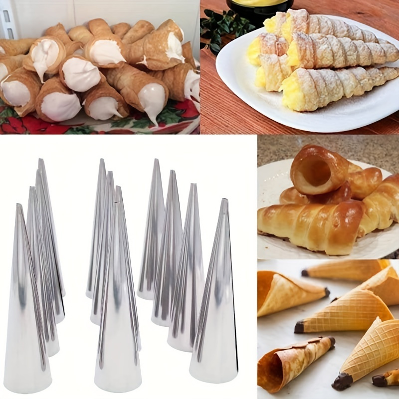 6pcs, Cone Roll Stainless Stee - Danish Pancake Pan review and price